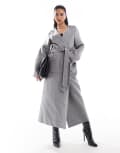 Forever New scarf coat in charcoal-Grey