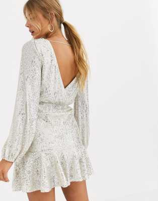 forever new sequin flippy hem dress