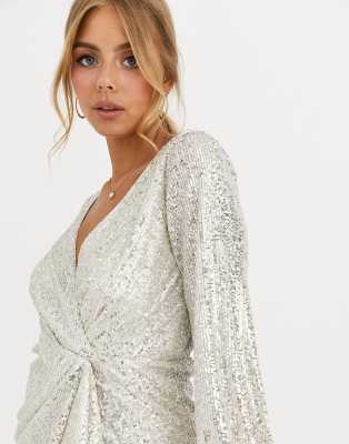 forever new sequin flippy hem dress