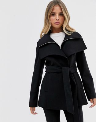 short black wrap coat