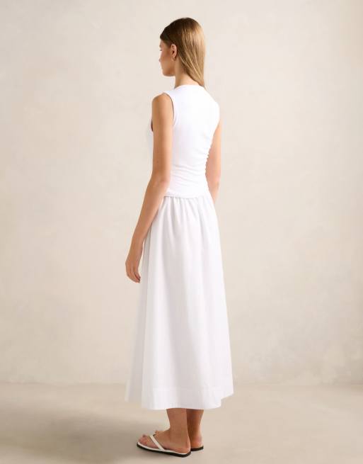 Forever New slash neck sleeveless midi dress in white, 3 of 4