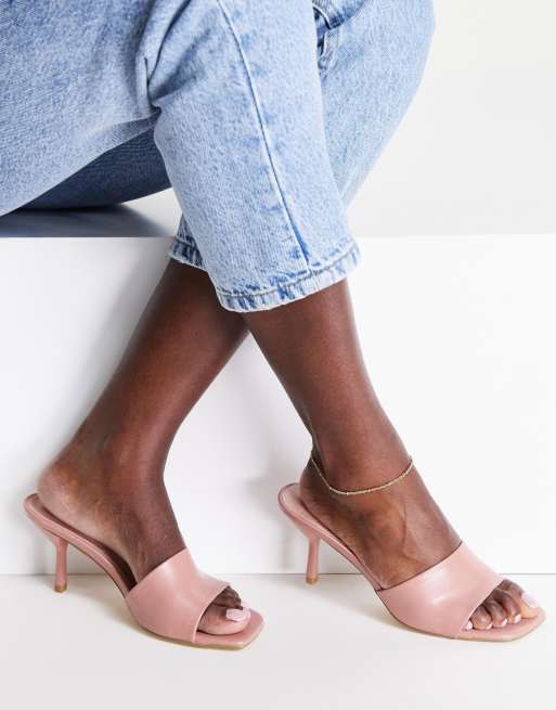 Forever New - Slip-on-sandalet med kitten-hæl i pink