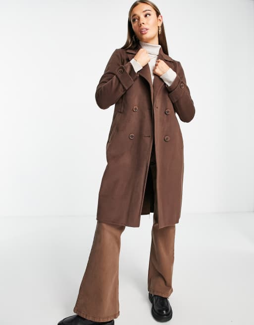 Forever New smart midi coat in chocolate brown, 2 of 4