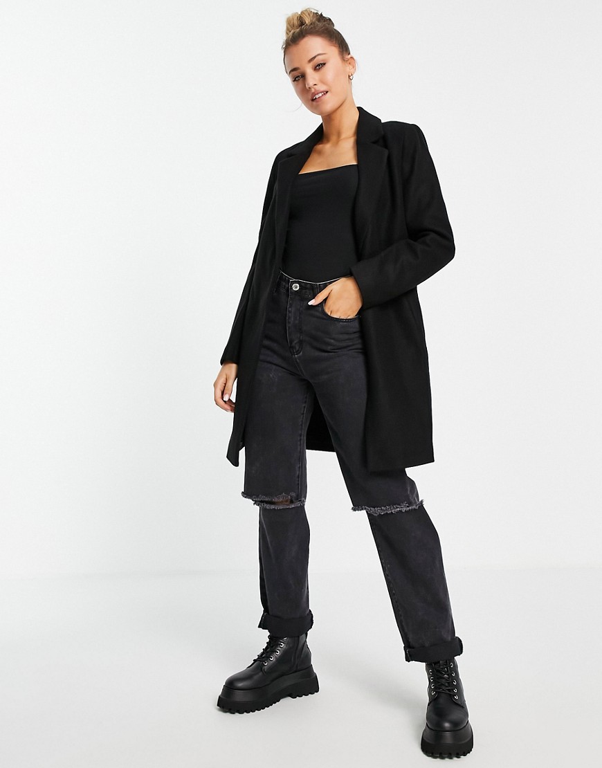 Forever New smart tailored short coat in black