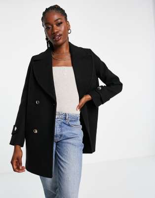 Forever New smart wrap coat in black - ASOS Price Checker