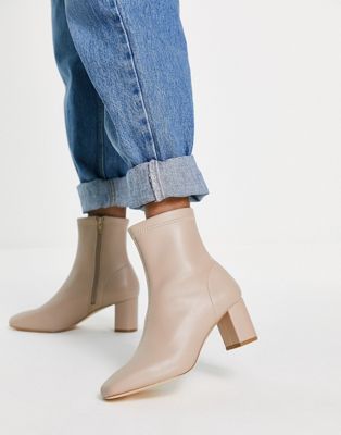 Forever New square toe ankle boots in beige