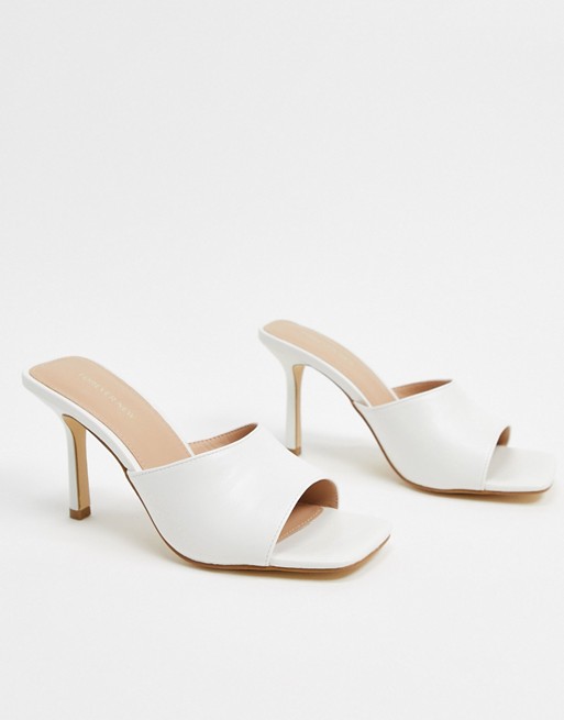 Forever New square toe mule in white
