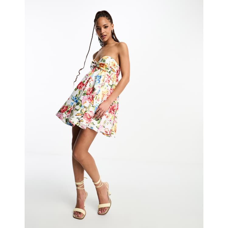 Forever unique floral open back mini dress hotsell