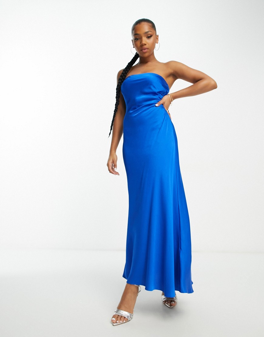 Forever New strapless column maxi dress in electric blue