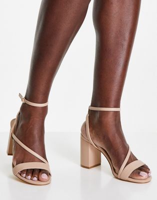 Forever New strappy low block heel in taupe
