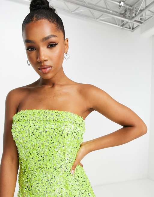 Lime green clearance tube top dress