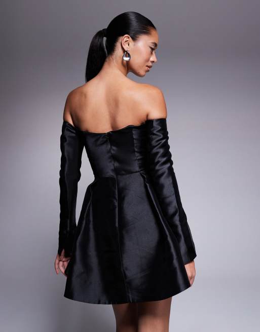 Forever New structured mini dress in black, 2 of 4