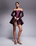 [Forever New] Forever New structured mini dress in Italian plum-Purple 8 Italian plum