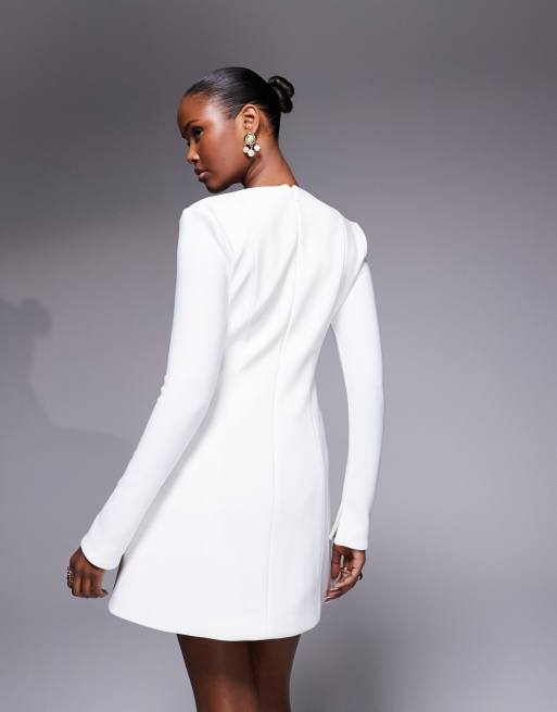 Forever New structured mini dress in white, 2 of 4