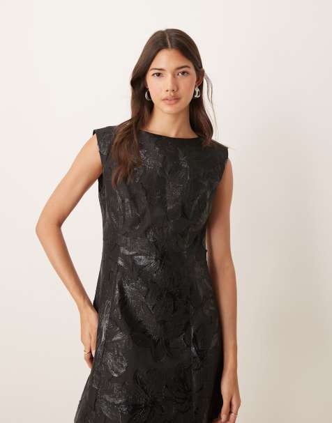 Forever New – Strukturiertes Minikleid in Schwarz mit Stickerei - view 1