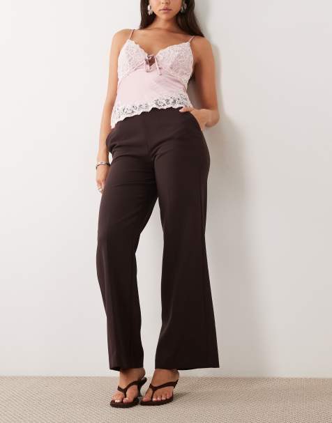 Forever New tailored straight leg pants in chocolate - view 1