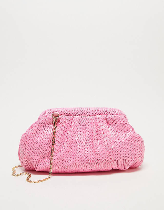 Forever New - textured weave bag in bright pink