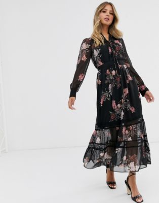 Forever New tiered maxi dress in floral print-Multi