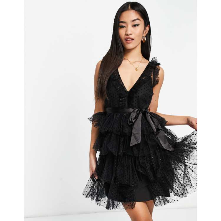 Asos metallic tulle outlet mini dress