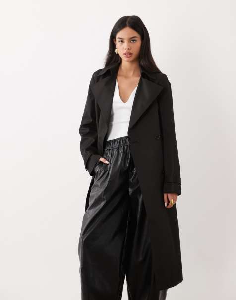 Forever New - Trench nero con bottoni e laccetti - view 1