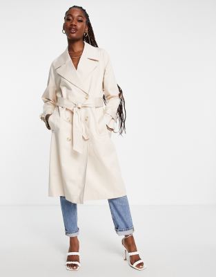 Forever New - Trenchcoat in Stein mit Bindegürtel-Neutral