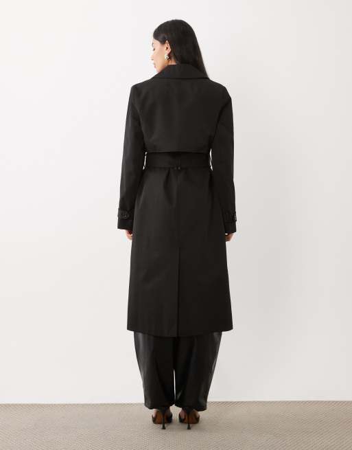 Forever New Trenchcoat mit Gürtel in Schwarz, 4 von 4