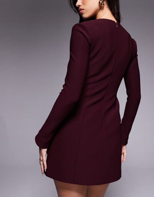 Forever New – Usztywniana bordowa sukienka mini, 2 z 4