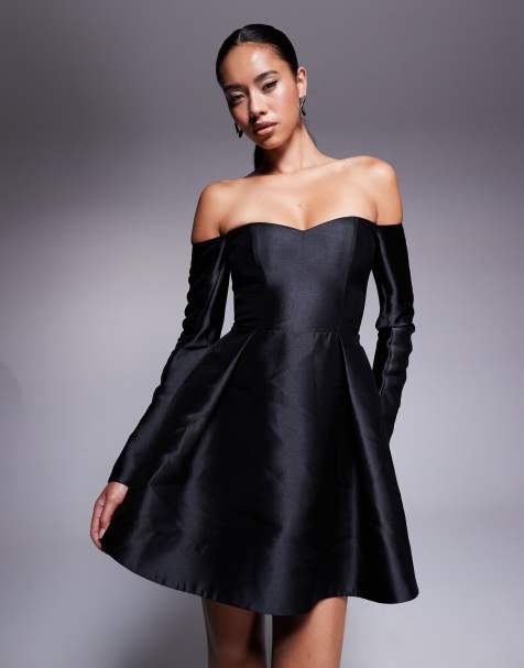Forever New structured mini dress in black