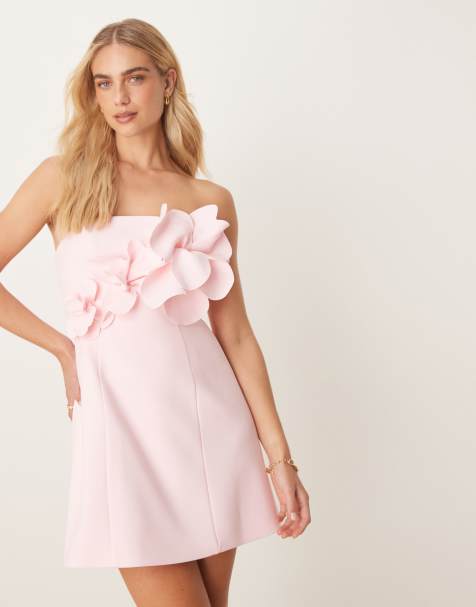 Forever New - Vestito corto rosa tenue a fiori 3D - view 1