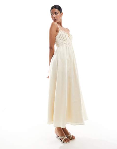 Forever New - Vestito midi color chicco di burro con bustino arricciato - view 1