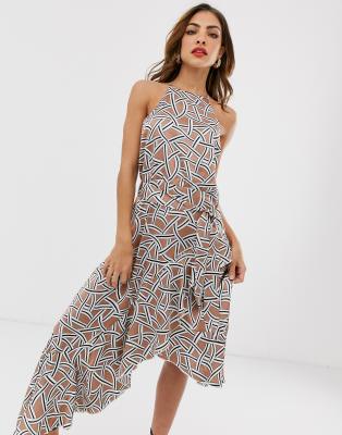 halter neck wrap dress