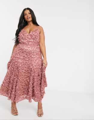 dusty rose midi dress