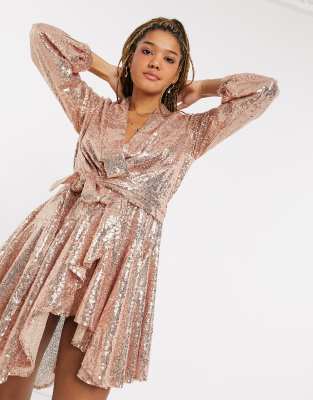 rose gold blazer dress