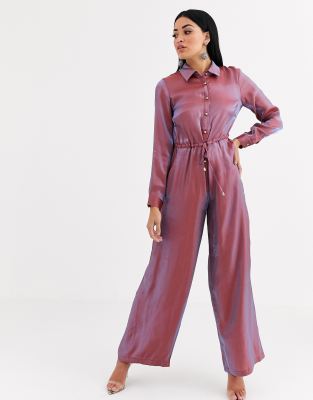 pink metallic jumpsuit