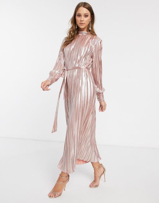 Rose gold outlet metallic dress