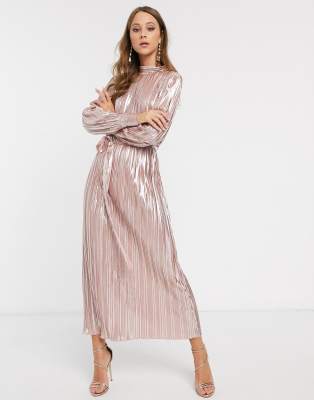 rose gold metallic dress