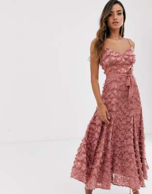 dusty rose midi dress