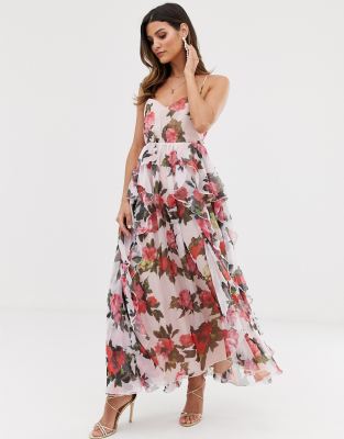 Forever U organza maxi dress in floral ASOS