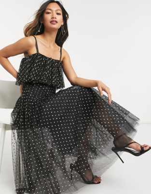 black organza midi dress