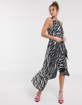 zebra sequin dress