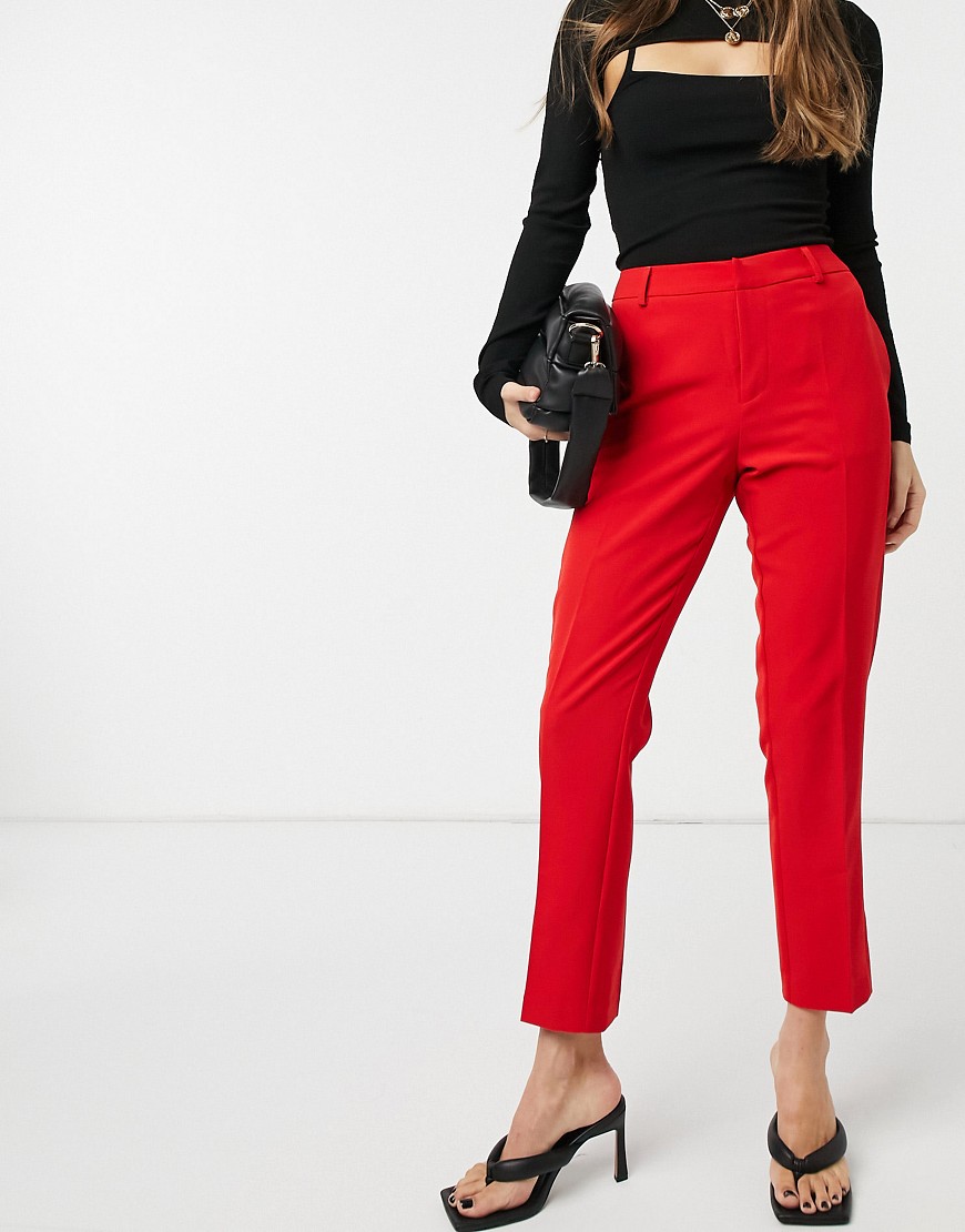 Forever U trouser co ord with satin trim in red