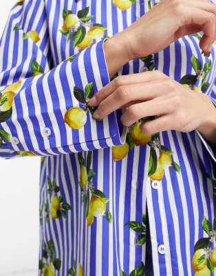 Black and white striped shirt with lemons hotsell