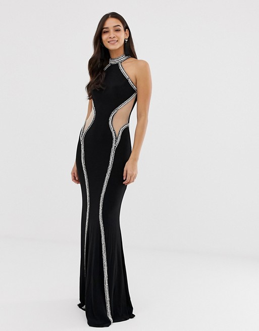 Forever Unique embellished cut out maxi dress