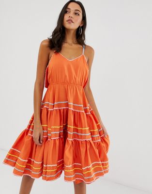 forever unique orange dress