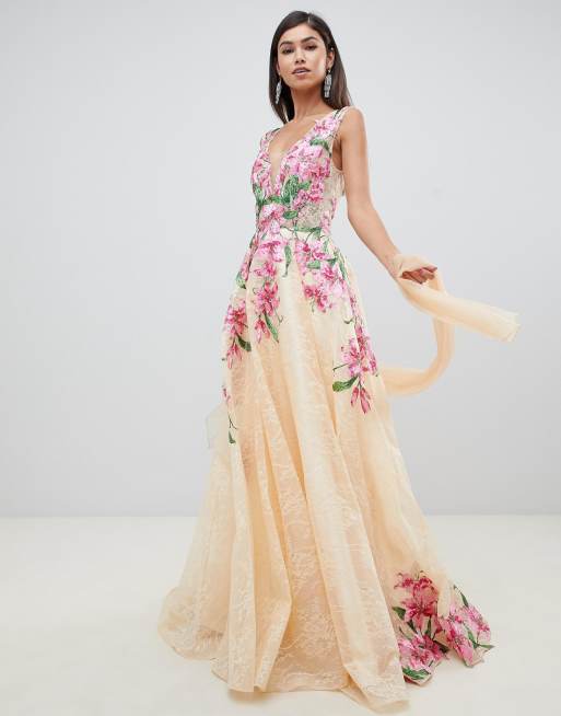 Forever unique store floral maxi dress