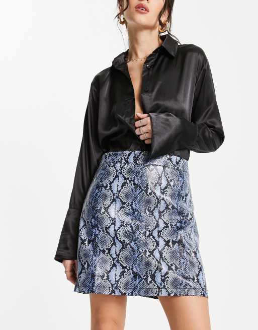 High waisted outlet snake print skirt