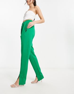 Forever Unique high waisted trousers in green