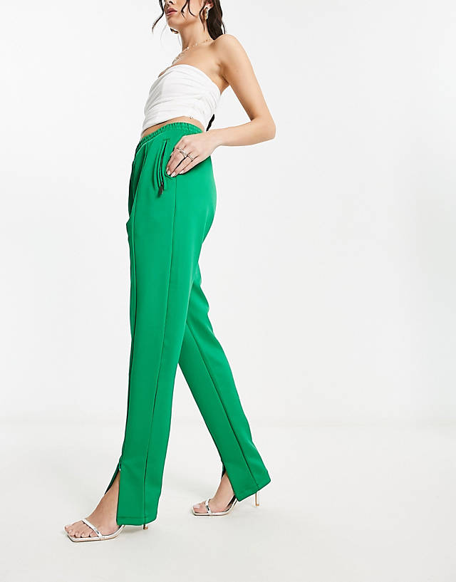 Forever Unique - high waisted trousers in green