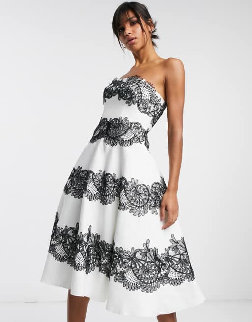 Forever unique black 2025 and white dress