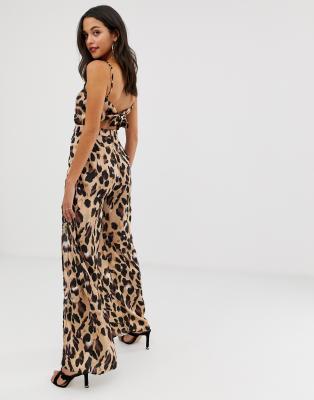 leopard wide leg jumpsuit